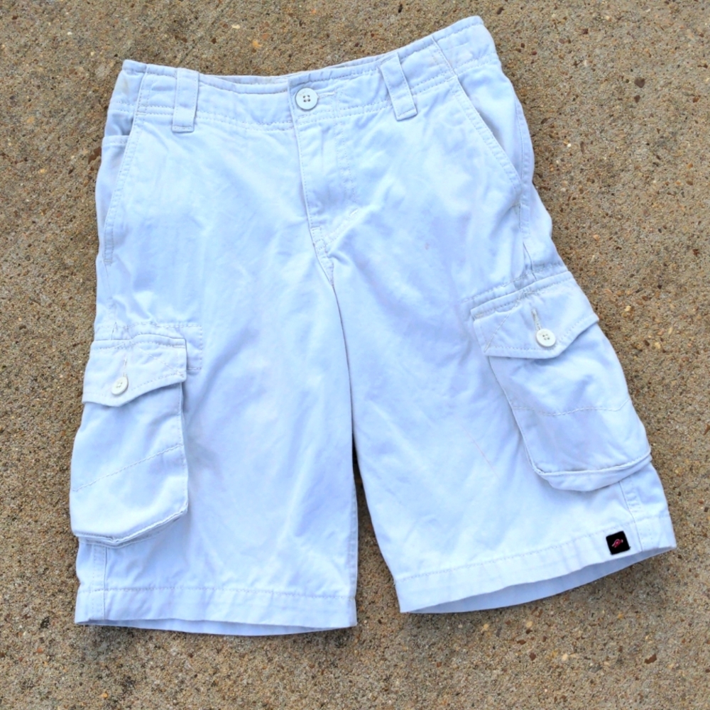 Tony Hawk Boy's Khaki Cargo Shorts with Inside Adjustable Waistband Button, Zip
